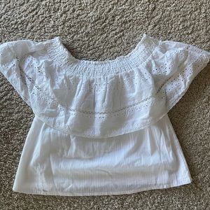 White off shoulder top in lace